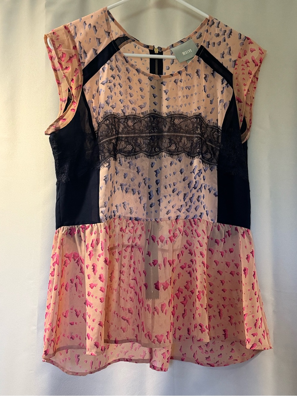 Anthropologie Maeve sheer peplum blouse size small